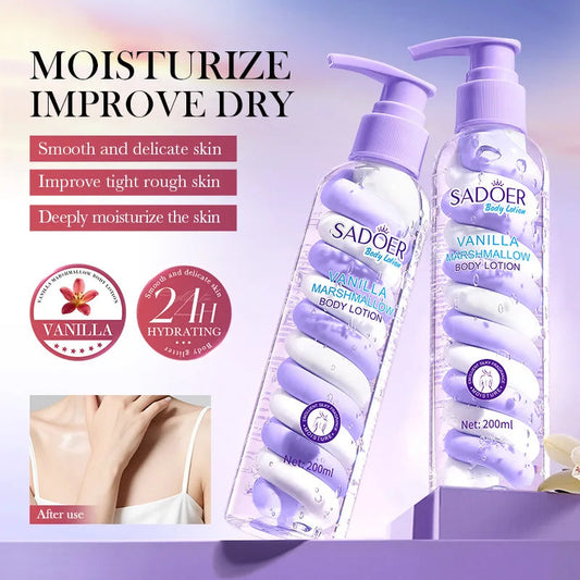 Vanilla Body Lotion 200ml Moisturizing And Nourishing for Autumn And Winter Cotton Candy Scented Body Milk Viralgem Store