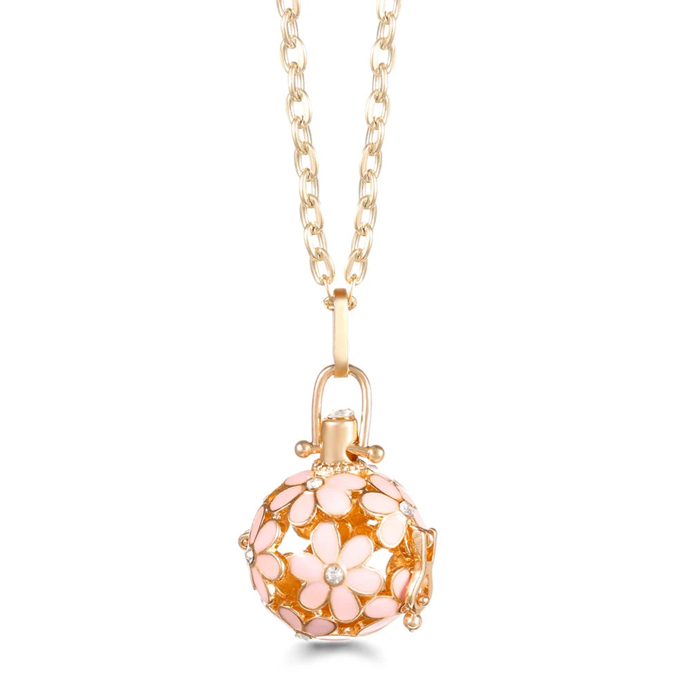 United States Chime Music Ball Woman Caller Essential Oil Necklace Perfume Diffuser Color Footprint Pendant Aromatherapy Jewelry