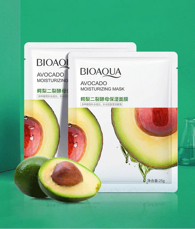 8pcs BIOAQUA Fruit Facial Masks Moisturizing Hydrating Brightening Anti-aging Face Mask Sheet Masks for Face Skin Care Viralgem Store