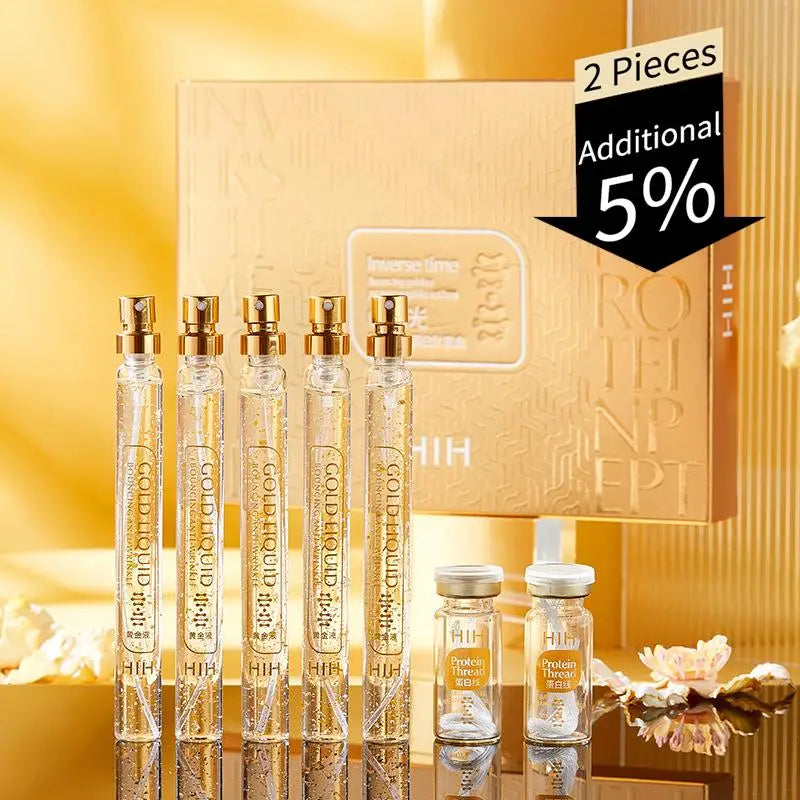 24K Gold Face Serum Active Collagen Silk Thread Facial Skin Care Essence Anti-Aging Smoothing Firming Moisturizing Hyaluronic Viralgem Store