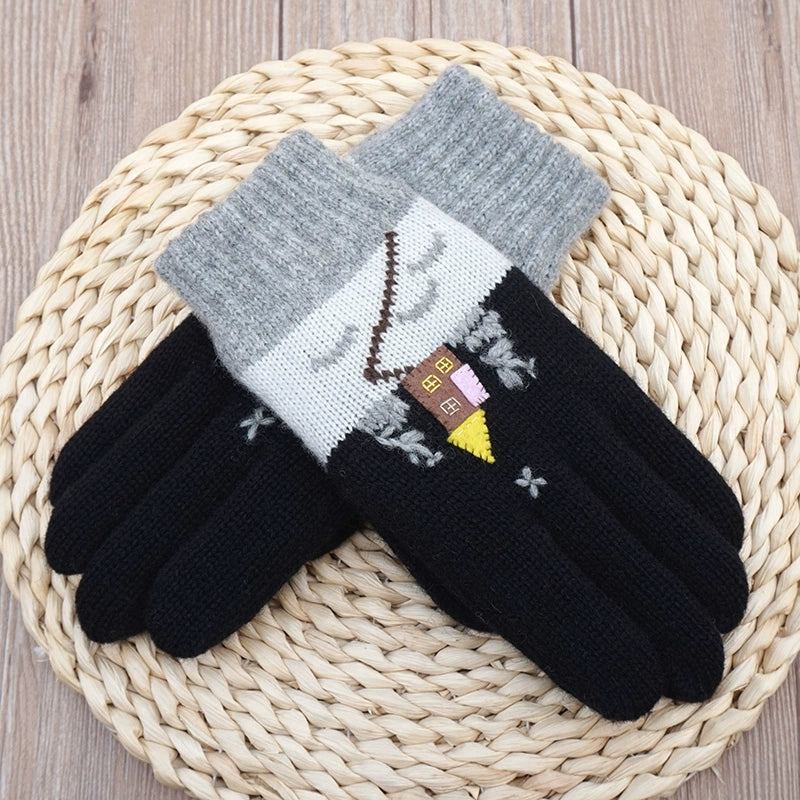 Women's Wool Touch Screen Gloves Thickened Christmas Gift