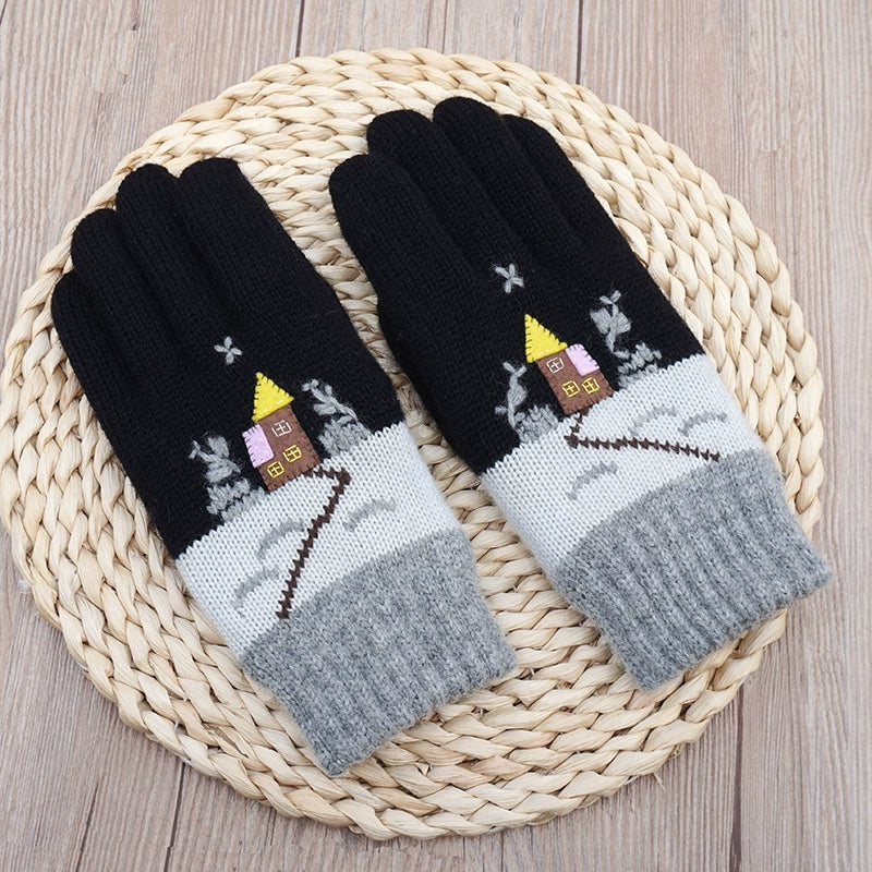 Women's Wool Touch Screen Gloves Thickened Christmas Gift