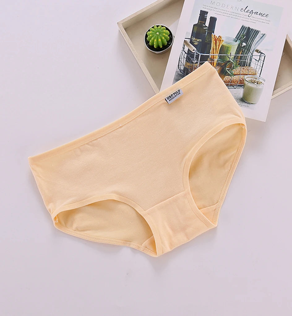 3Pcs/set 10 Color Panties Cotton Women Comfortable Mid-waist Underwear Lingerie Breathable Female Panty Briefs