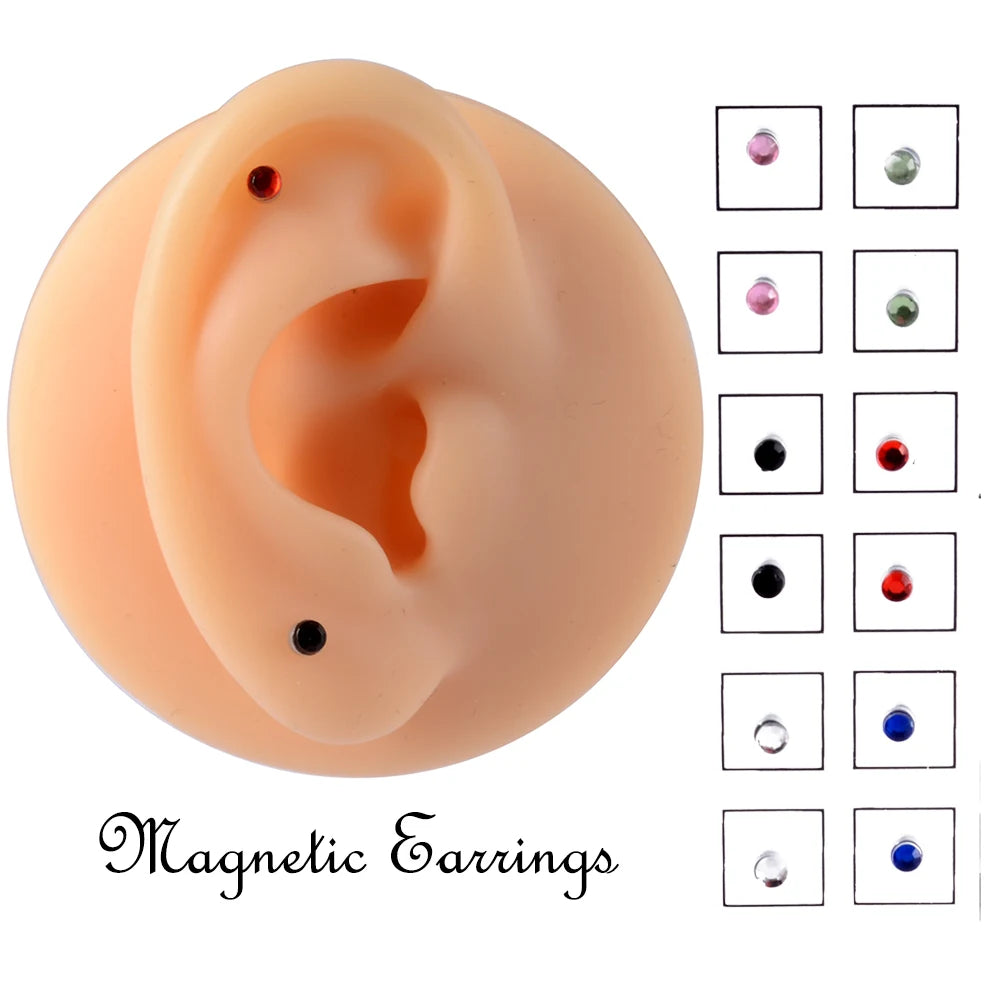 12PCS/Card Fake Cheater Non Pierced Magnet Ear Tragus Cartilage Lip Labret Stud Nose Ring  Jewelry Magnetic Earring Viralgem Store