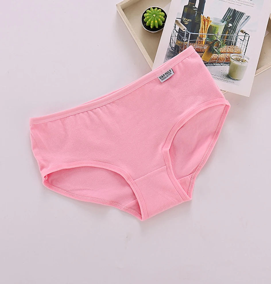 3Pcs/set 10 Color Panties Cotton Women Comfortable Mid-waist Underwear Lingerie Breathable Female Panty Briefs