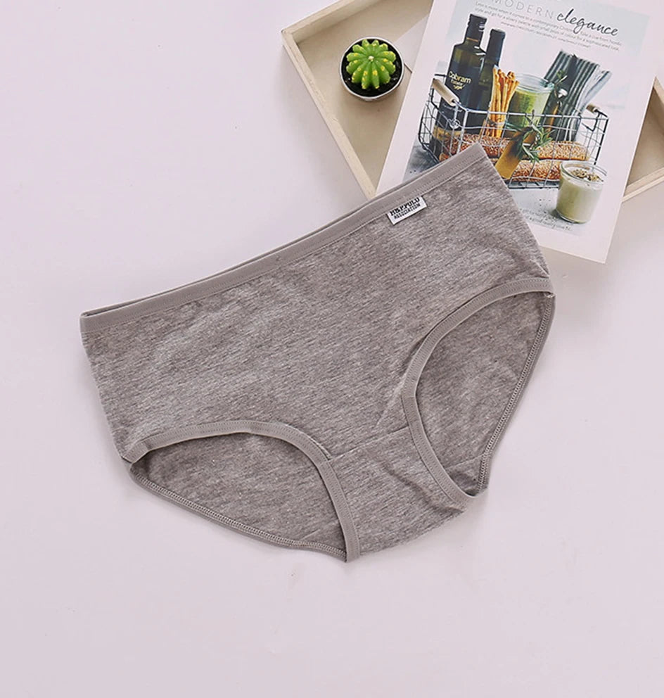 3Pcs/set 10 Color Panties Cotton Women Comfortable Mid-waist Underwear Lingerie Breathable Female Panty Briefs