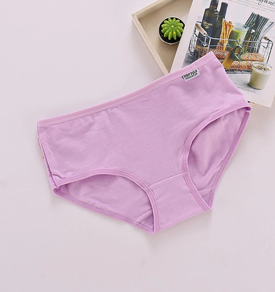 3Pcs/set 10 Color Panties Cotton Women Comfortable Mid-waist Underwear Lingerie Breathable Female Panty Briefs