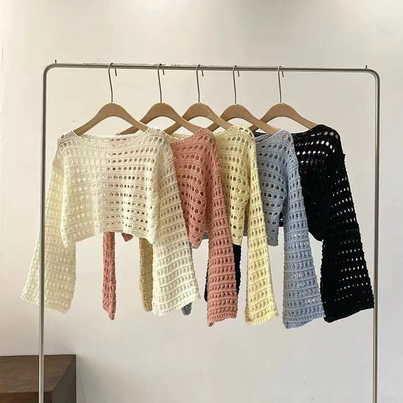 Women's Short Long-sleeved Sweater Design Thin Top Viralgem Store