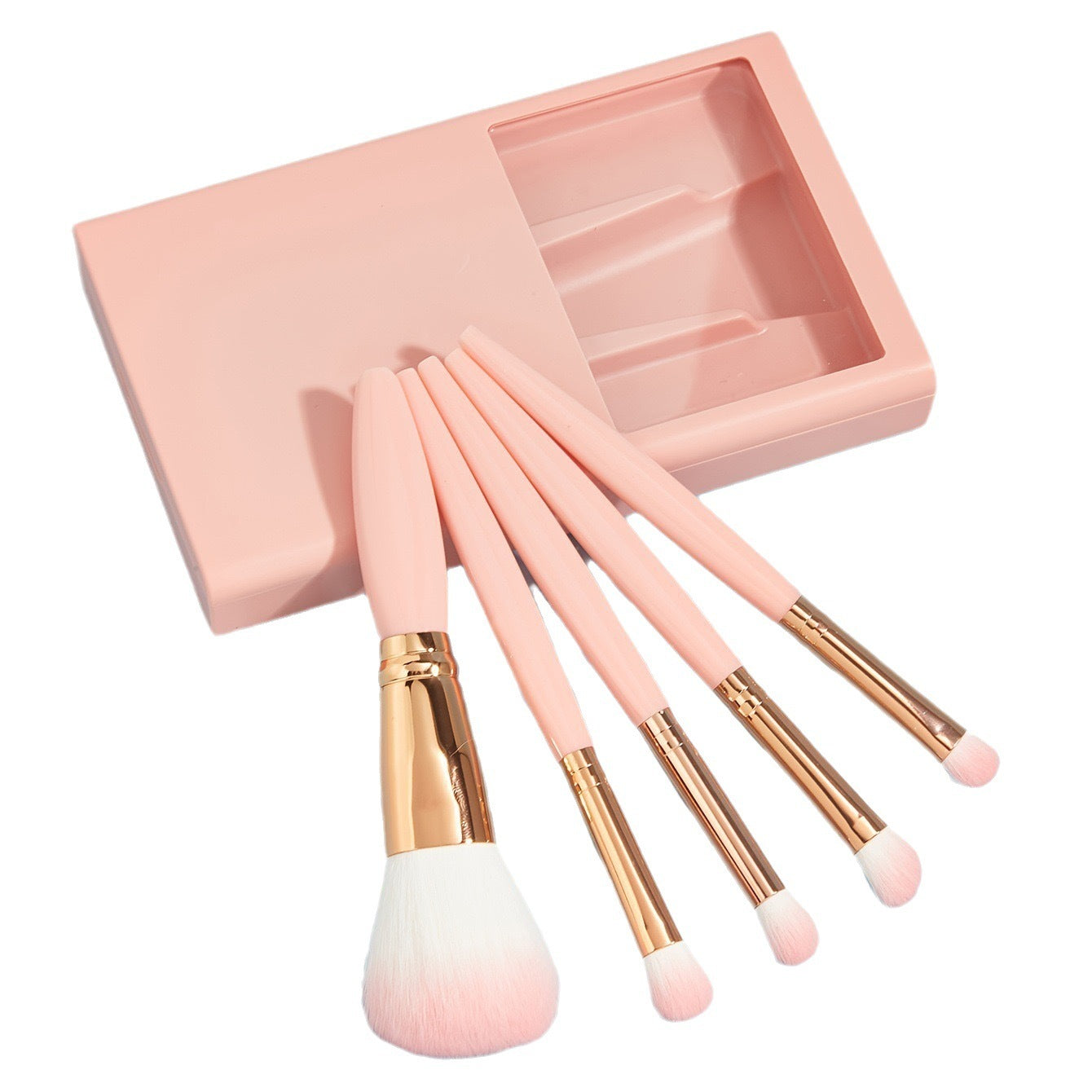 5 PCs Makeup Brushes With Mirror Travel Set Viralgem Store