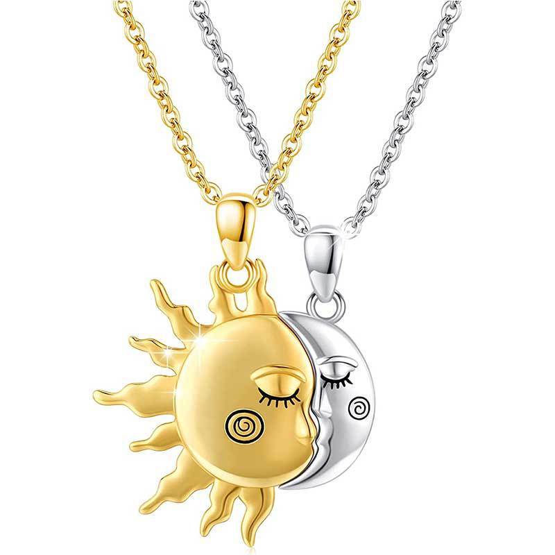 18K Golden Magnetic Sun Star Necklace Fashion Personality Couple Pendant Necklace Valentine's Day Gift Viralgem Store