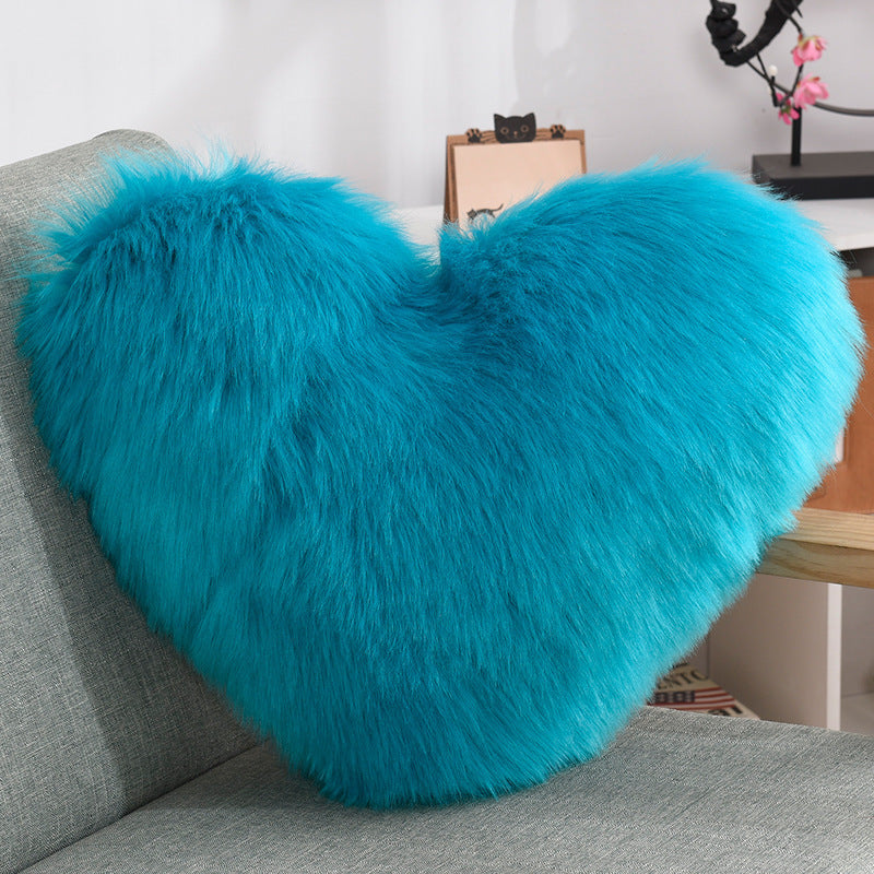 Throw Pillows Heart Shape Long Plush Fluffy Shaggy Cushion Cover Sofa Cushions Decorative Pillow Covers Pillowcase White Viralgem Store
