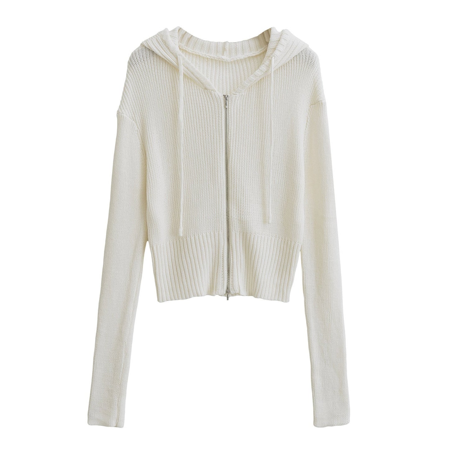 Women's American-style Hooded Zipper Knitted Cardigan Early Autumn New Short Viralgem Store