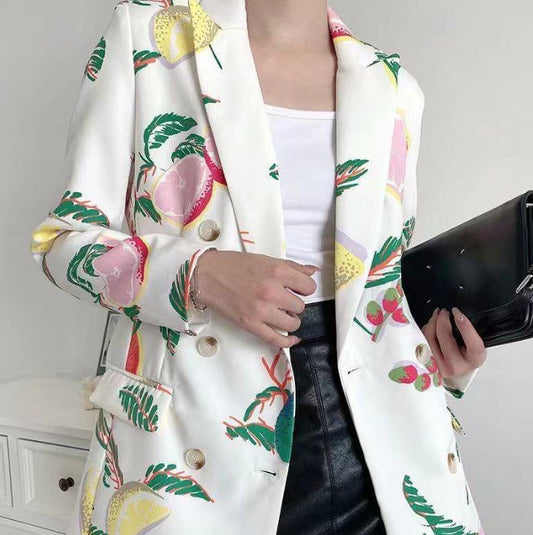 Women's Autumn Fresh Fruit Printed Small Suit Viralgem Store
