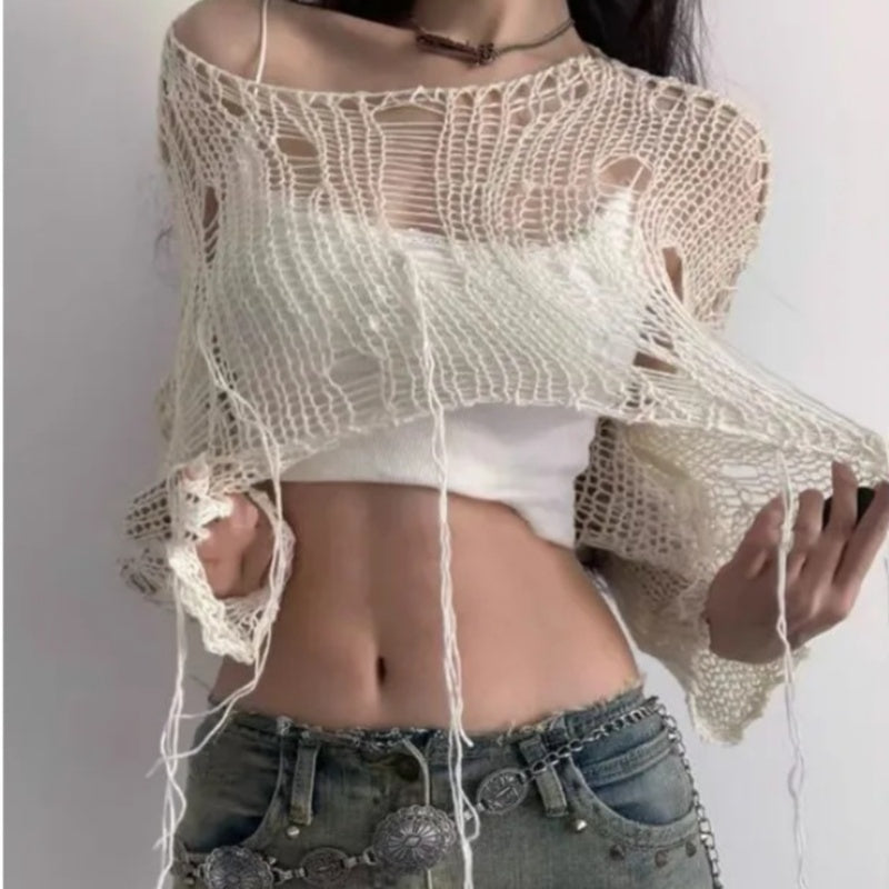 Street Style Hollow Out See-through Knitwear For Women Viralgem Store