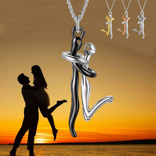 18K Love Hug Necklace Couple Anniversary Valentine's Day Gift Fashion Simple Temperament Clavicle Chain Pendant Necklace Viralgem Store