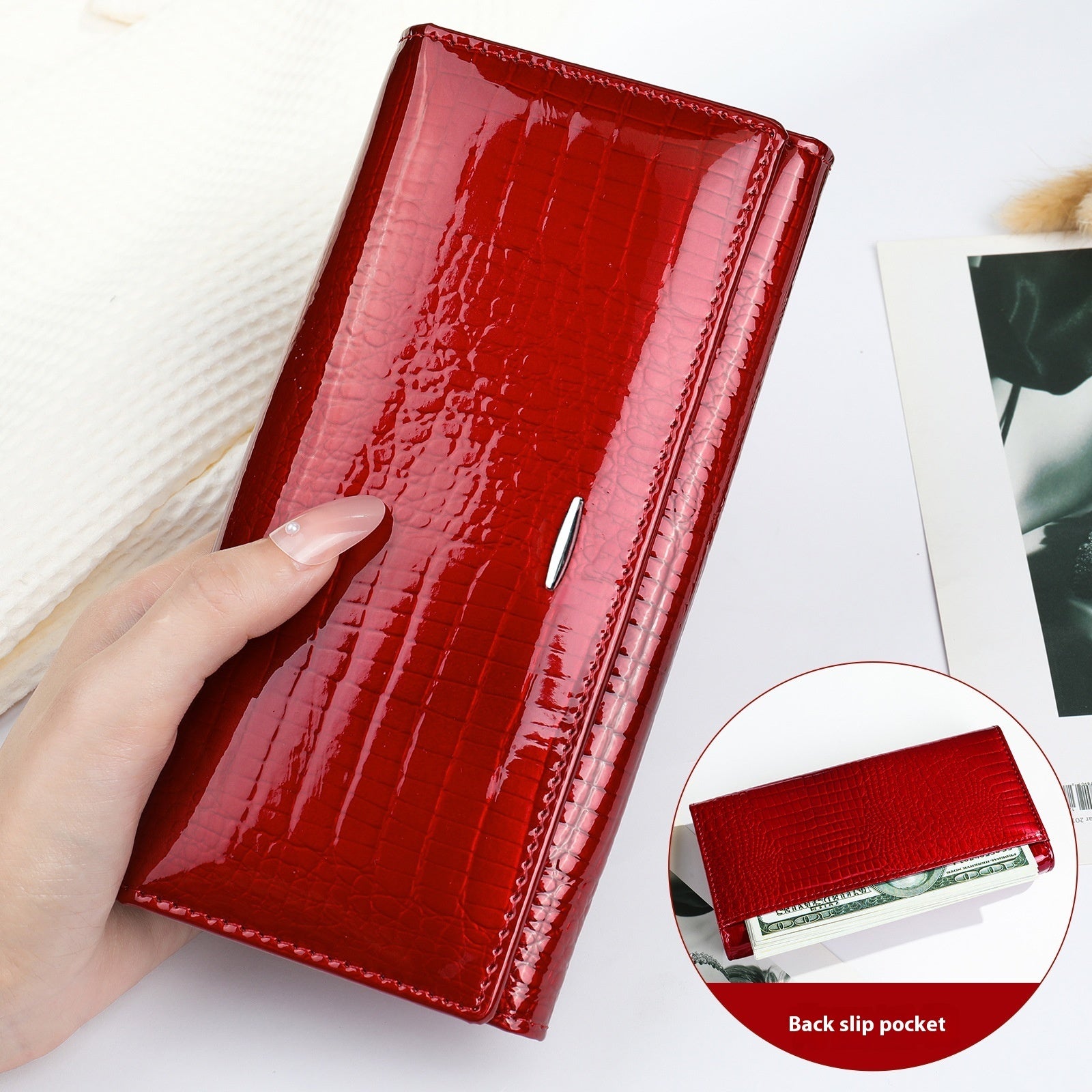 Women's Long Genuine Leather Cowhide Wallet Viralgem Store