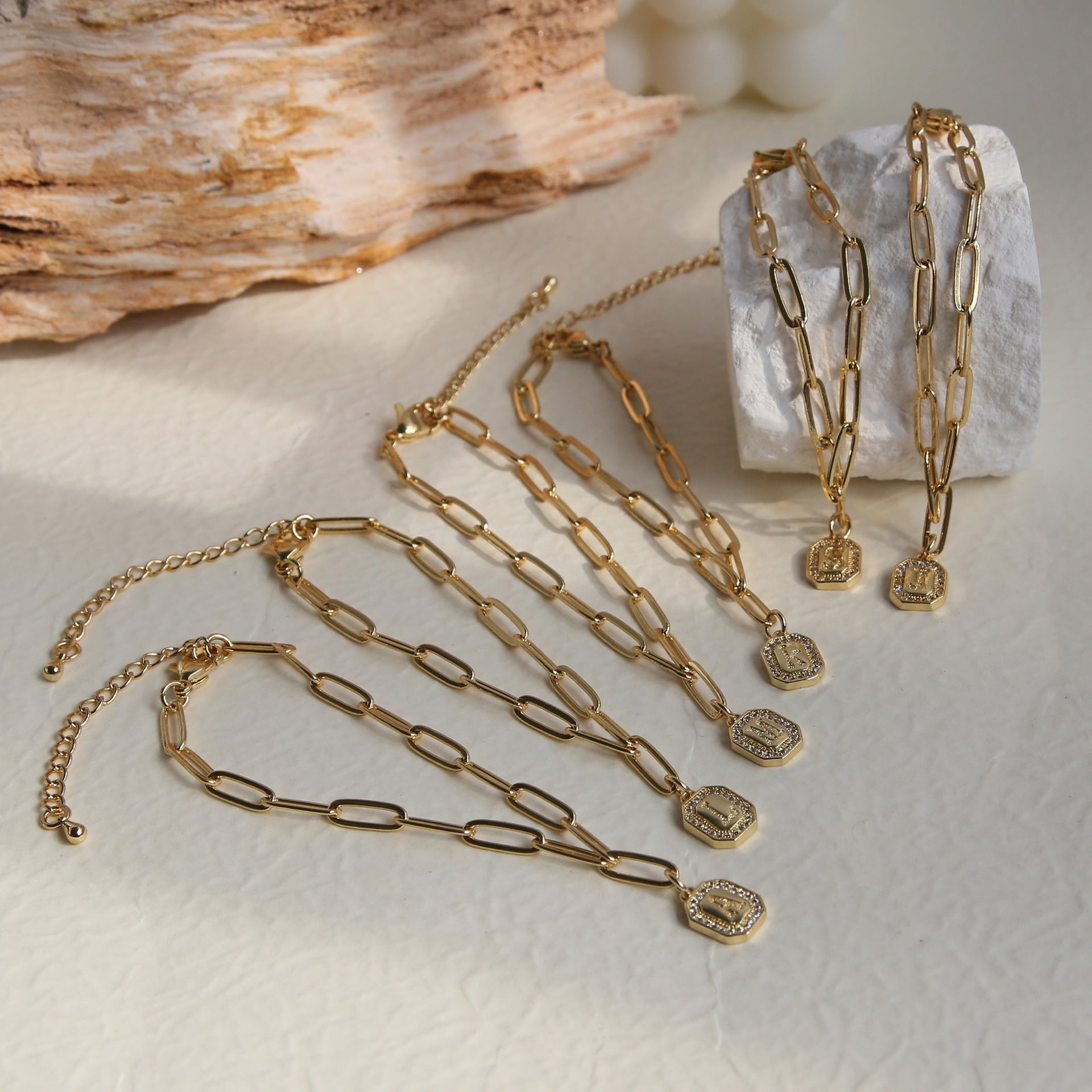 18k26 English Square Tags Letter Bracelet Viralgem Store