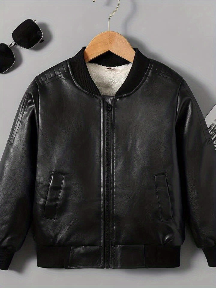 2025 Autumn Winter New Boys' -Lined Zip-Up Jacket Freshlook Styles