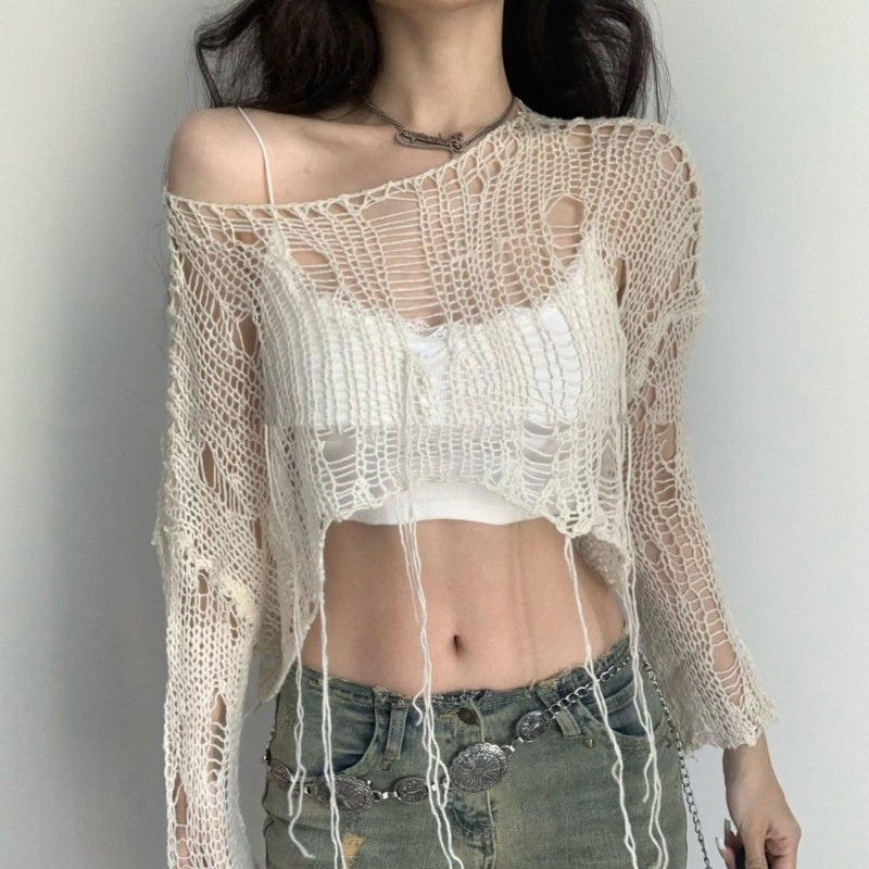 Street Style Hollow Out See-through Knitwear For Women Viralgem Store