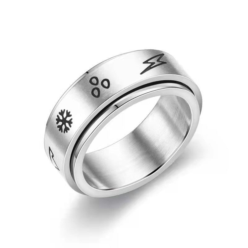 Stars And Moon Titanium Steel Rotatable Ring Viralgem Store