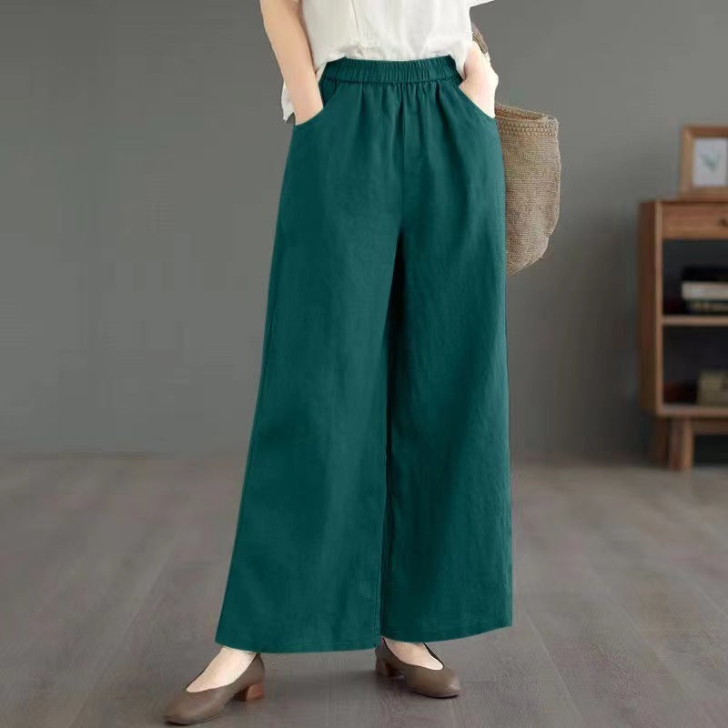Thin High Waist Loose Artistic Retro Cotton And Linen Straight-leg Pants Viralgem Store