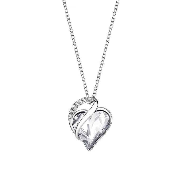 925 Sliver Heart Shaped Geometric Necklace Jewelry Women's Clavicle Chain Valentine's Mothers Day Gift Viralgem Store