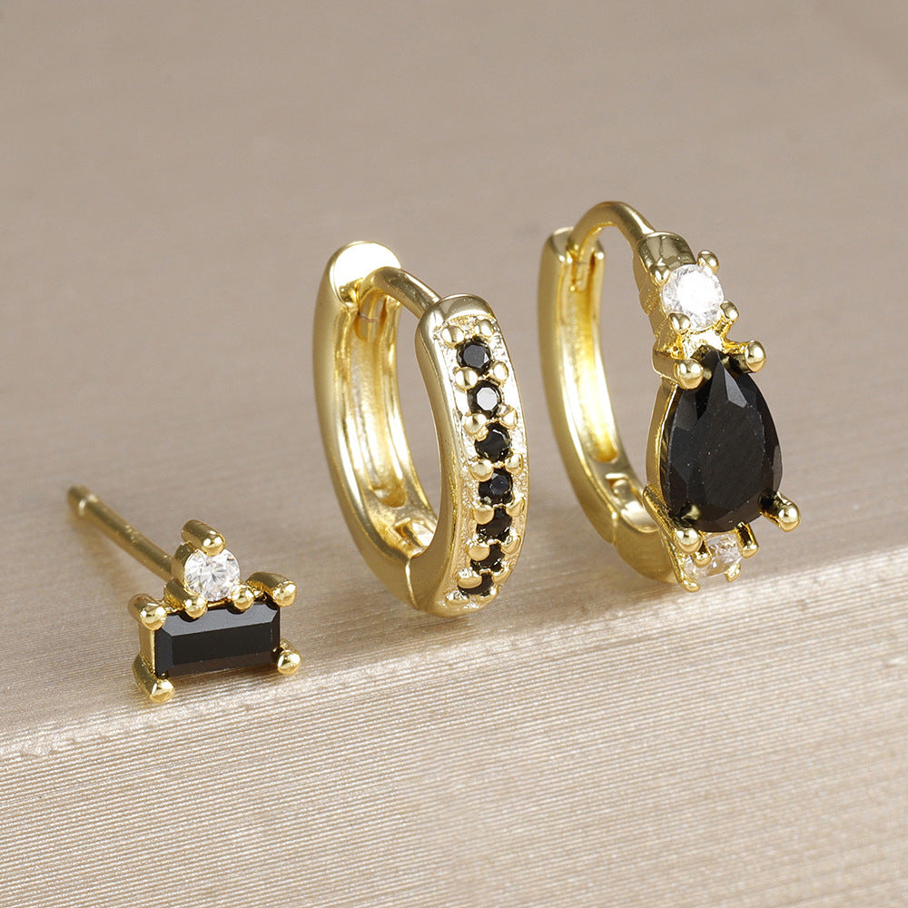 Trendy Water Drop Earrings Fashion Geometry Pattern Rectangular Inlaid Viralgem Store