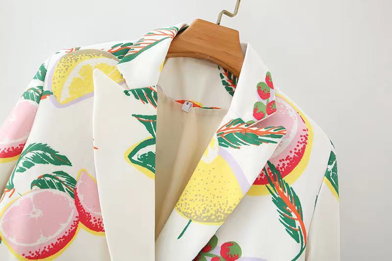 Women's Autumn Fresh Fruit Printed Small Suit Viralgem Store