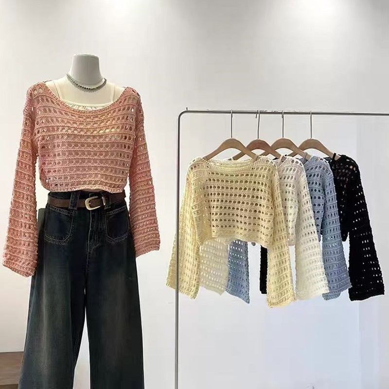 Women's Short Long-sleeved Sweater Design Thin Top Viralgem Store