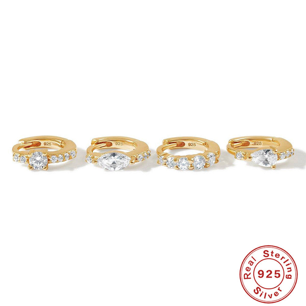 Women's Sterling Silver Luxury Round Ring Earrings Viralgem Store