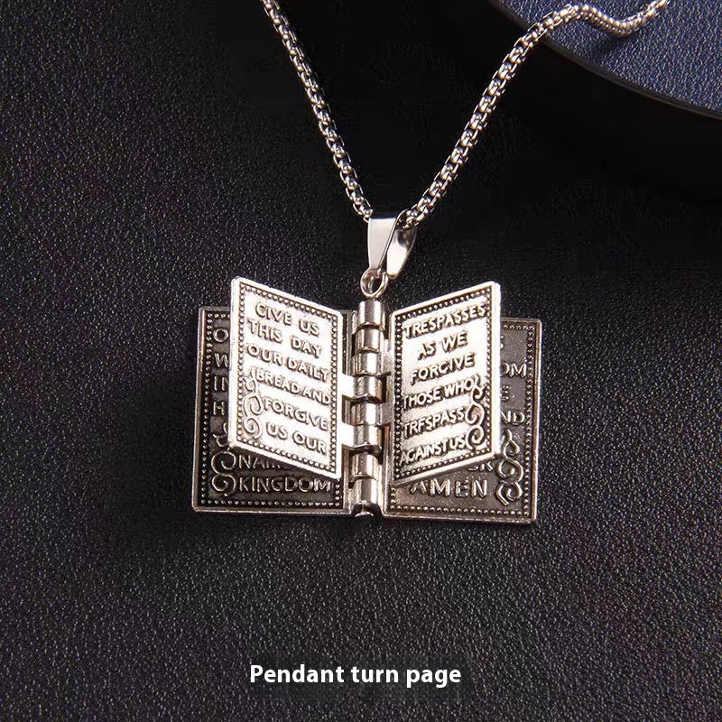 Stylish Pendant Flip-page Book Cross Necklace Fashion Jewelry Viralgem Store