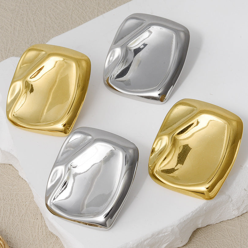 304 Stainless Steel Fashion Irregular Glazed Surface Ear Stud Women Viralgem Store