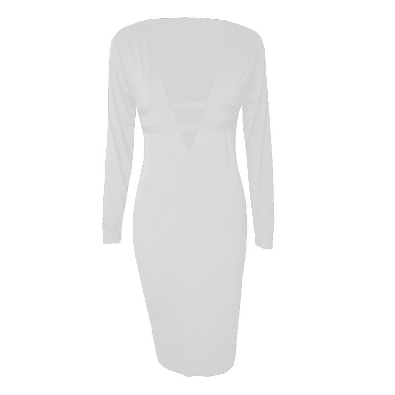 Women's Long Sleeve Deep V Sheath Dress Viralgem Store