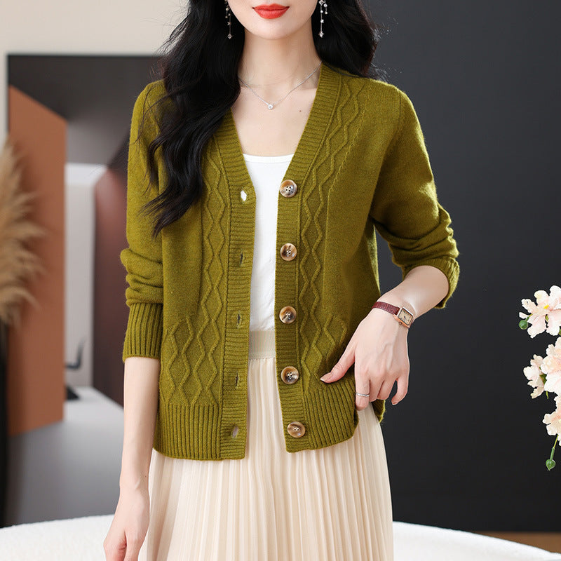 Spring And Autumn Outer Wear Cropped Sweater Coat Women Viralgem Store