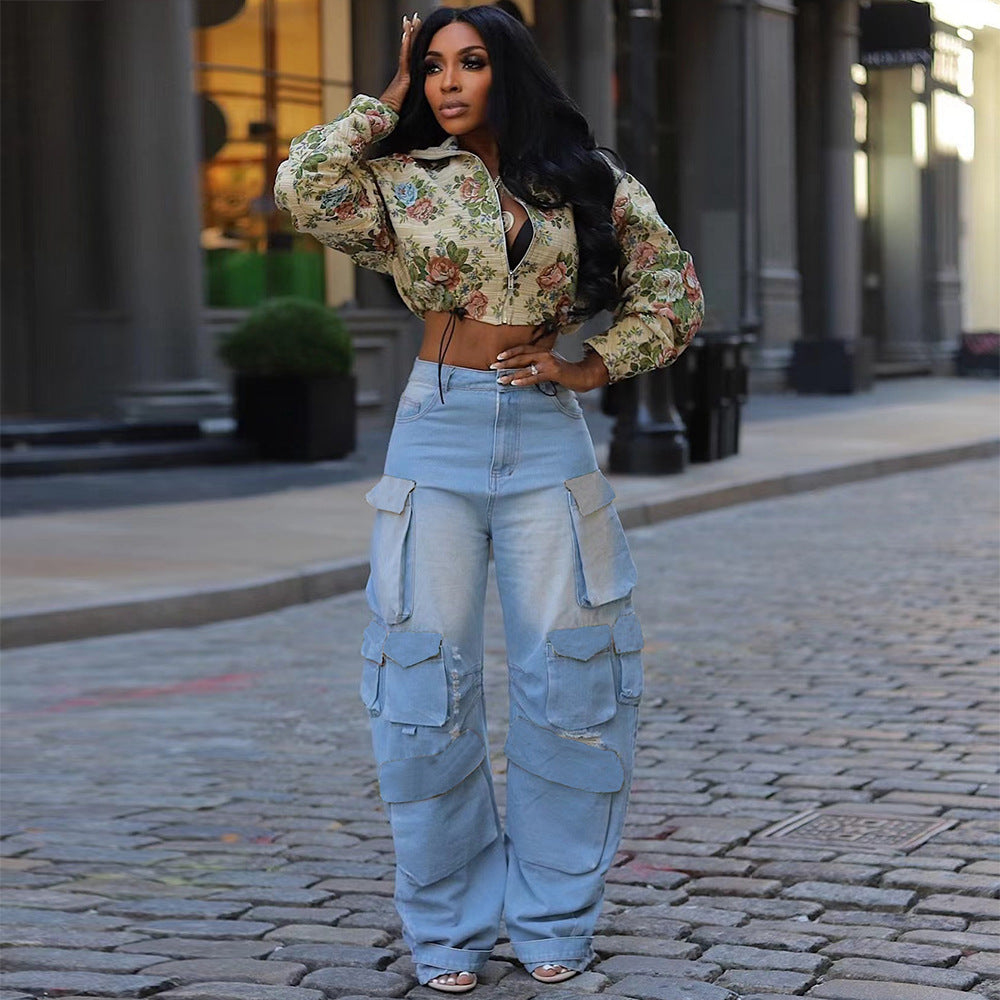 Women's Lace-up Yarn-dyed Jacquard Long-sleeved Jacket Viralgem Store