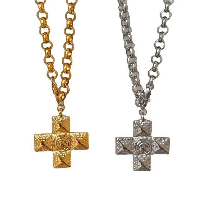 Titanium Steel Clavicle Chain 18K Gold Plated Cross Viralgem Store