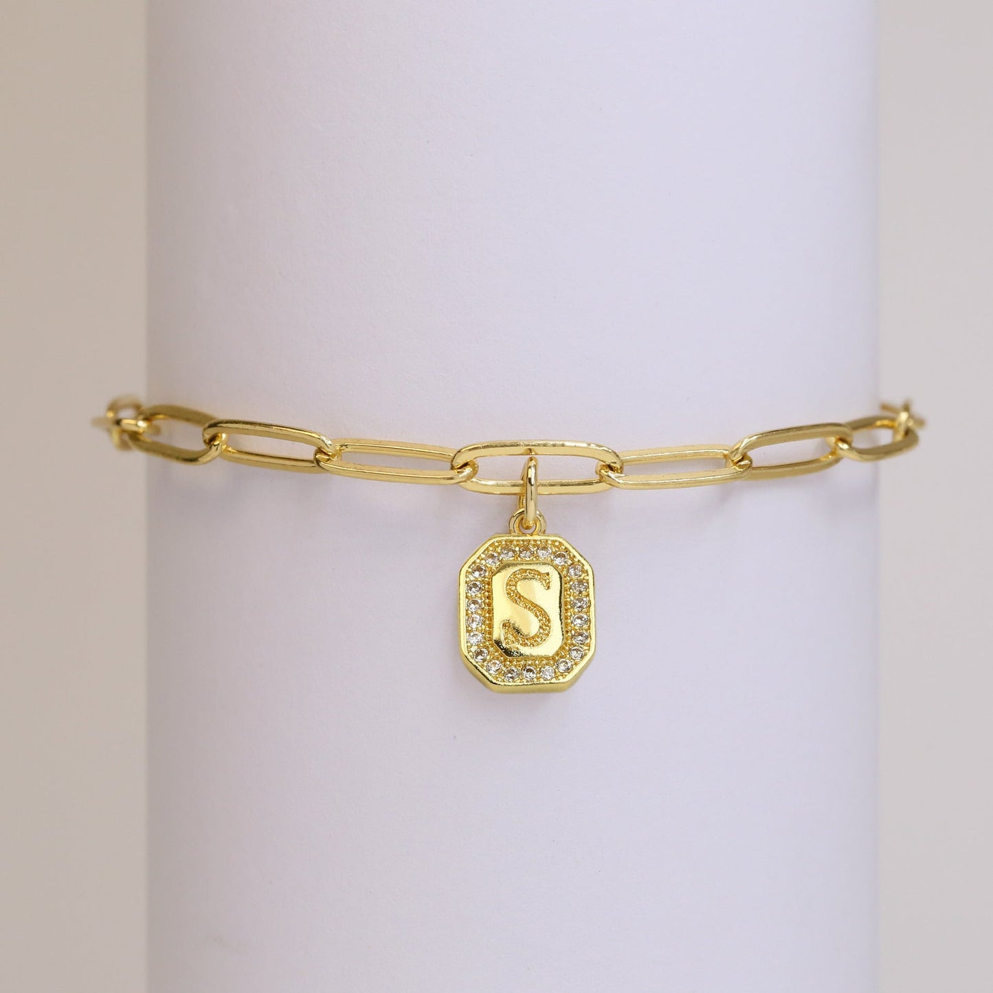 18k26 English Square Tags Letter Bracelet Viralgem Store
