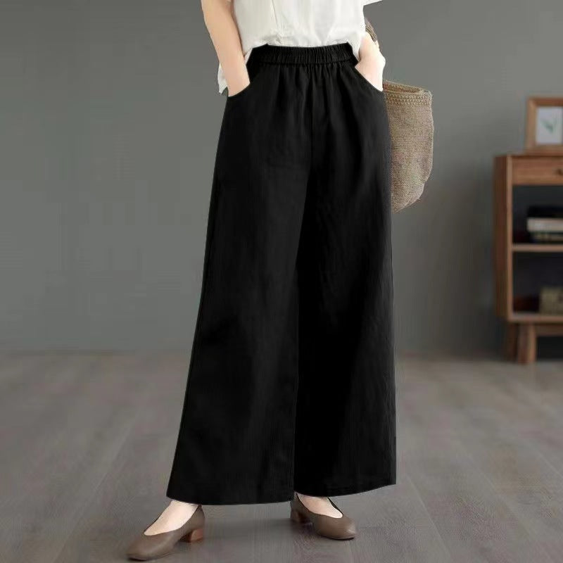 Thin High Waist Loose Artistic Retro Cotton And Linen Straight-leg Pants Viralgem Store