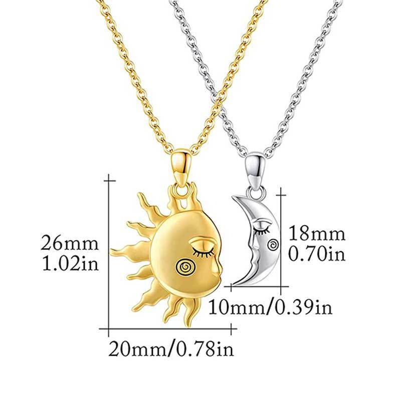 18K Golden Magnetic Sun Star Necklace Fashion Personality Couple Pendant Necklace Valentine's Day Gift Viralgem Store
