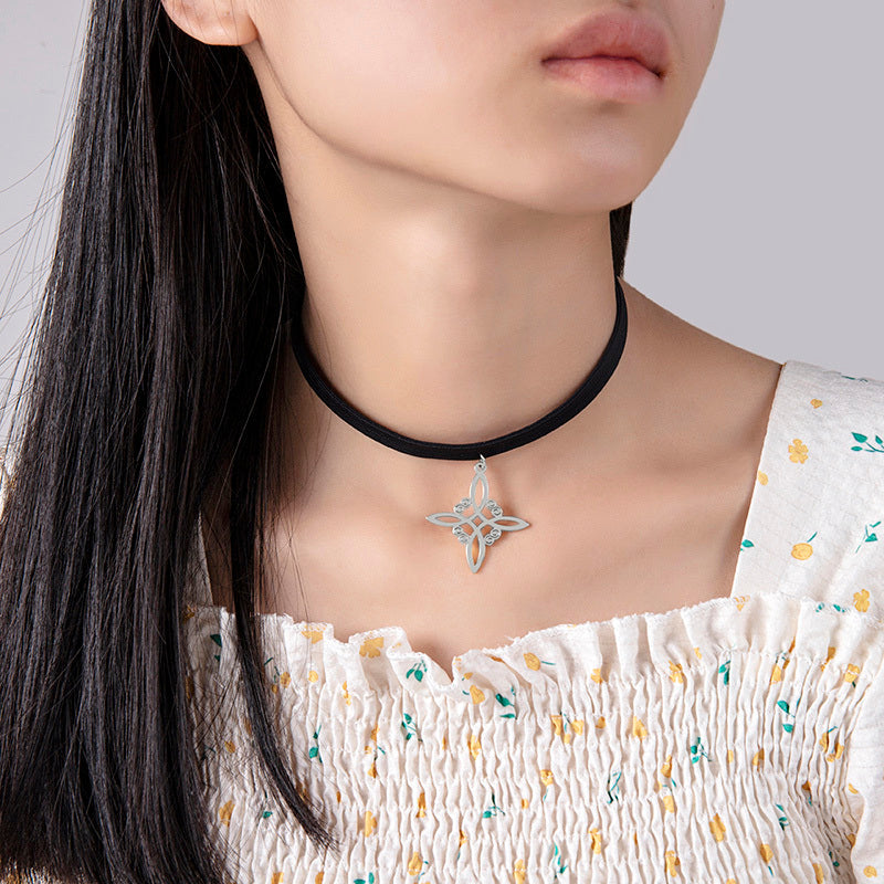 Stainless Steel Celtic Knot Charm Choker Necklace Viralgem Store