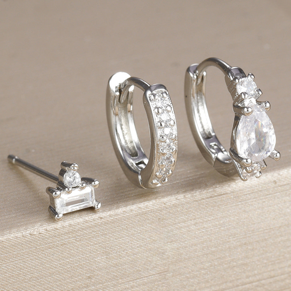 Trendy Water Drop Earrings Fashion Geometry Pattern Rectangular Inlaid Viralgem Store