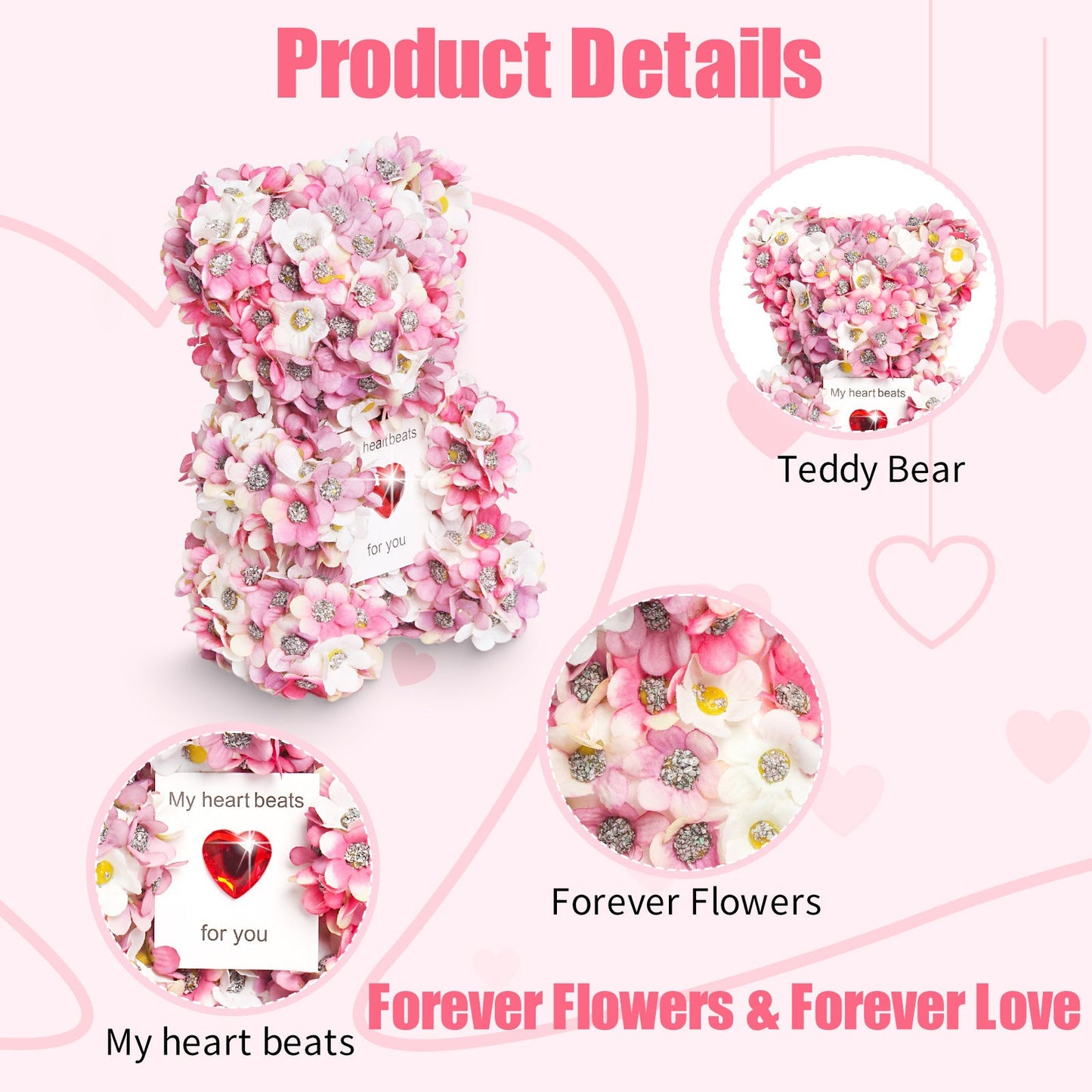 Valentine's Day Artificial Rose Bear Handmade Gift Viralgem Store