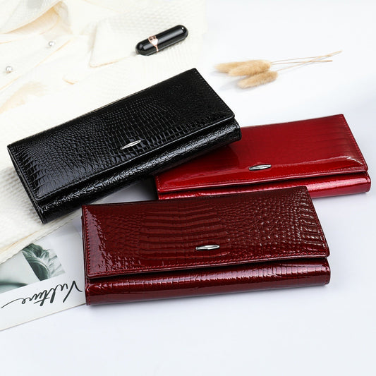 Women's Long Genuine Leather Cowhide Wallet Viralgem Store