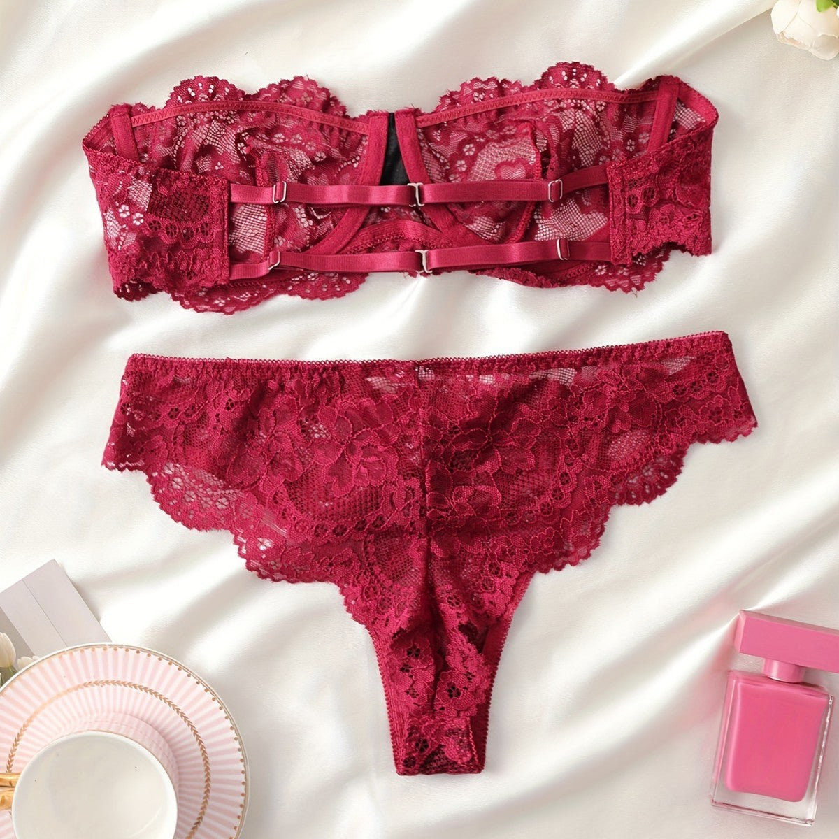 Women's Lace Flowers Print Underwear Suit Viralgem Store
