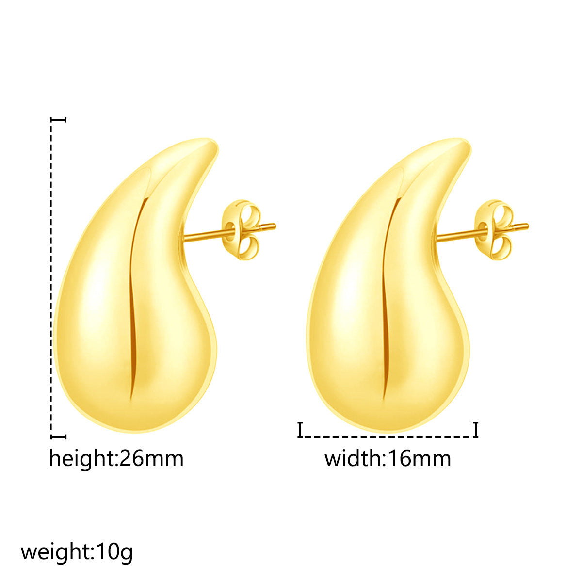 Advanced Design Feeling Chubby Water Drop Earrings, Stainless Steel Hollow Earrings Viralgem Store