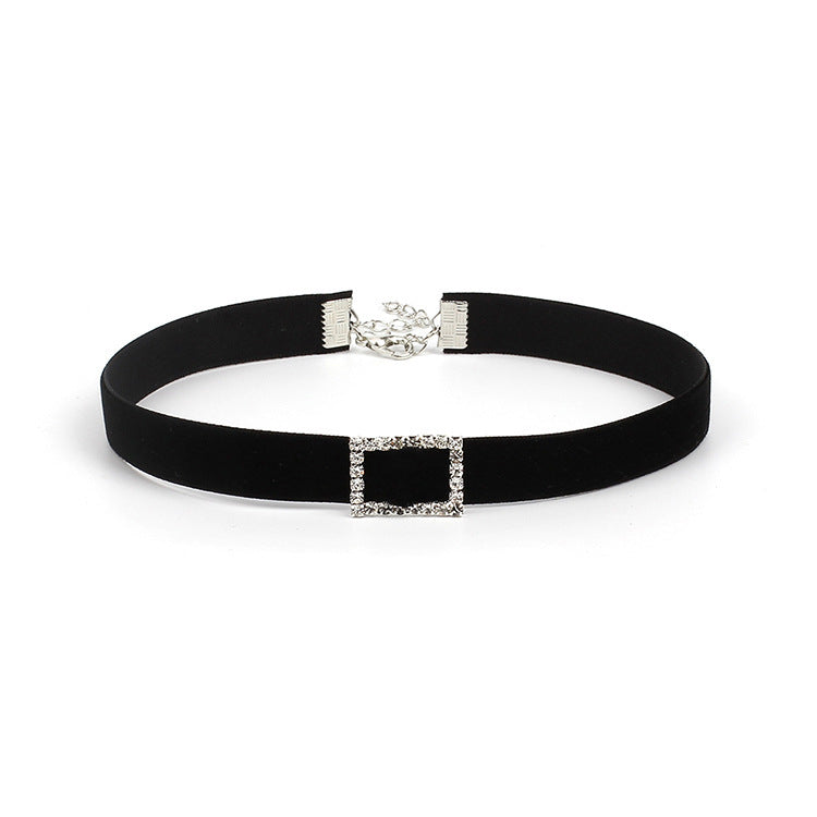 All-match Rhinestone Geometric Choker Necklace