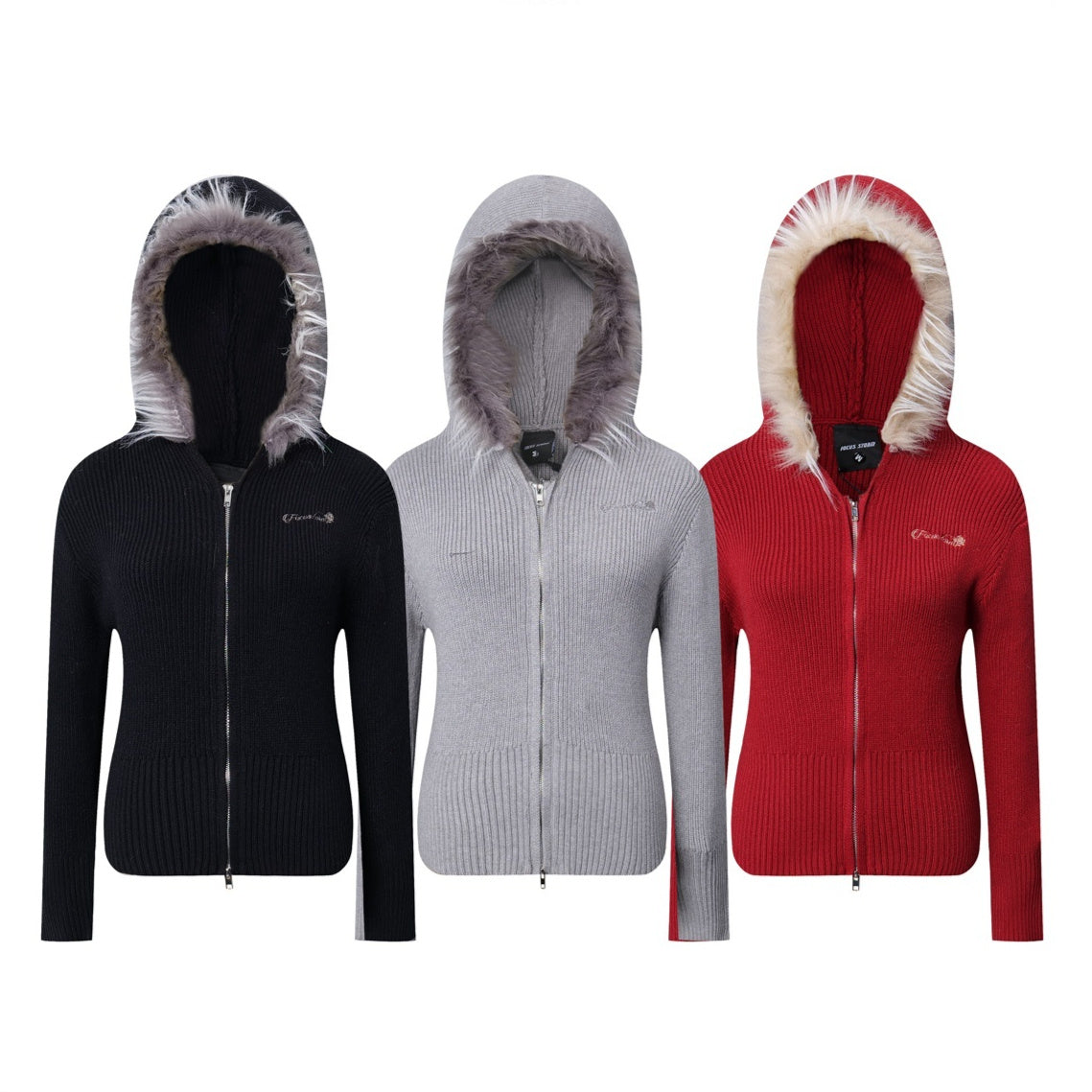 American Retro Wine Red New Year Hooded Sweater Coat Viralgem Store