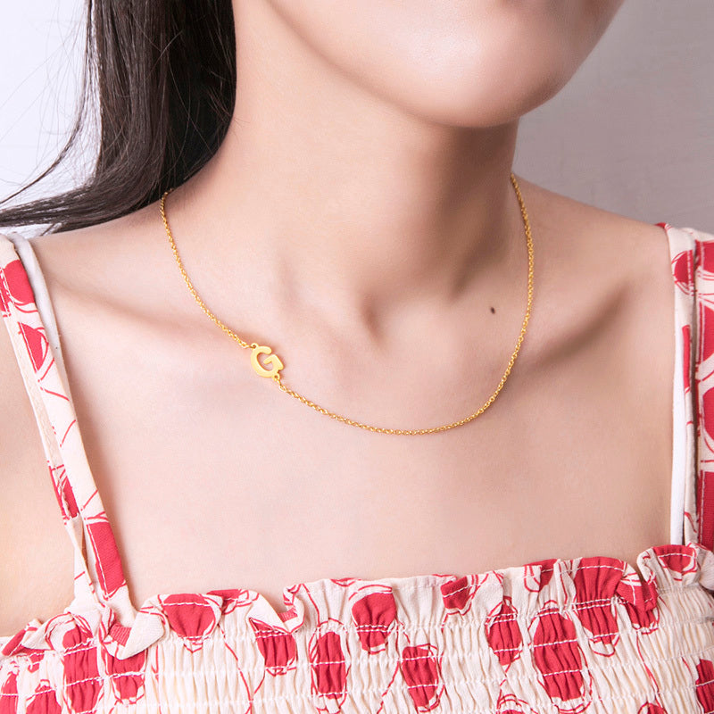 26 English Initials Letter Clavicle Chain Necklace Choker