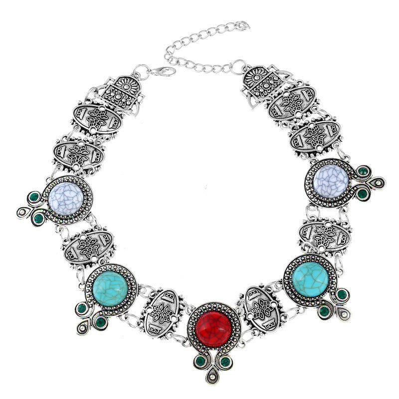 Turquoise Bead Short Necklace Choker Women's Jewelry Viralgem Store