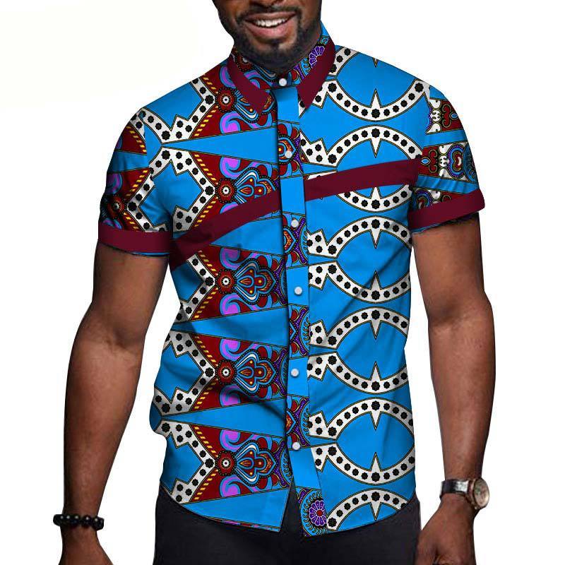 African Men Clothing Printed Short Sleeve Top T Shirt Viralgem Store